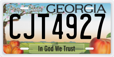 GA license plate CJT4927
