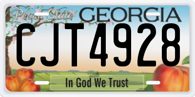 GA license plate CJT4928