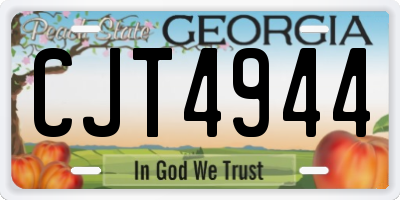 GA license plate CJT4944