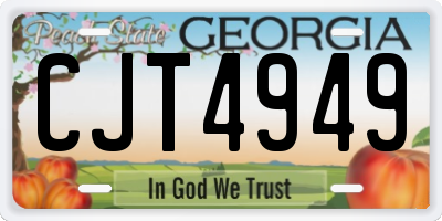 GA license plate CJT4949