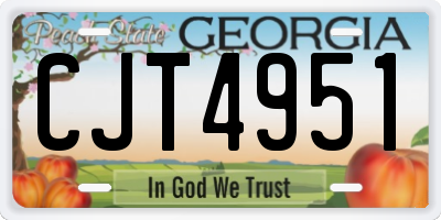 GA license plate CJT4951