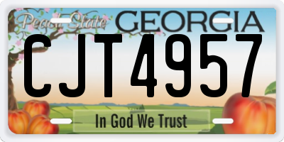 GA license plate CJT4957