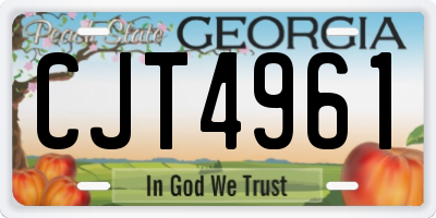 GA license plate CJT4961
