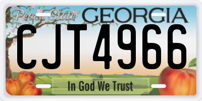GA license plate CJT4966