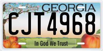 GA license plate CJT4968