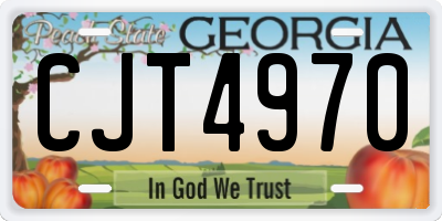 GA license plate CJT4970