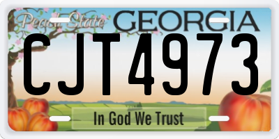 GA license plate CJT4973