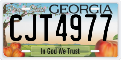 GA license plate CJT4977