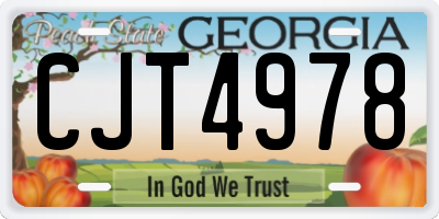 GA license plate CJT4978
