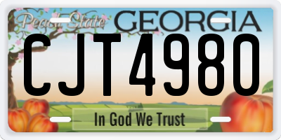GA license plate CJT4980