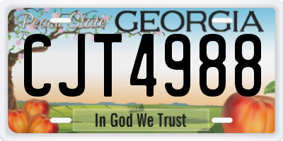 GA license plate CJT4988