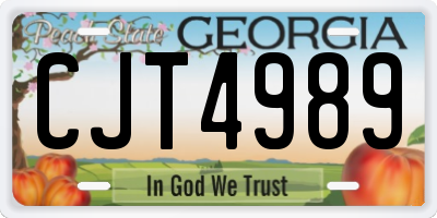 GA license plate CJT4989