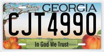 GA license plate CJT4990