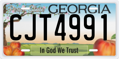 GA license plate CJT4991