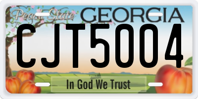 GA license plate CJT5004