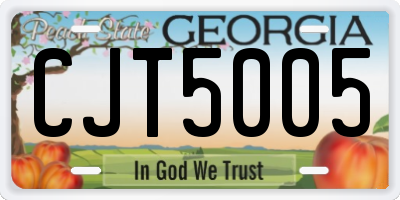 GA license plate CJT5005