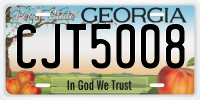 GA license plate CJT5008