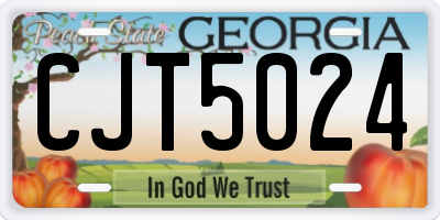 GA license plate CJT5024