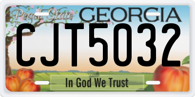 GA license plate CJT5032