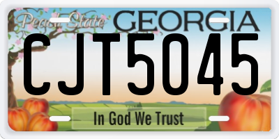 GA license plate CJT5045