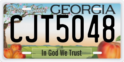 GA license plate CJT5048