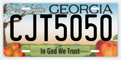 GA license plate CJT5050