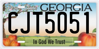 GA license plate CJT5051