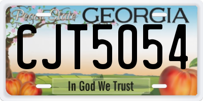 GA license plate CJT5054