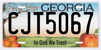GA license plate CJT5067