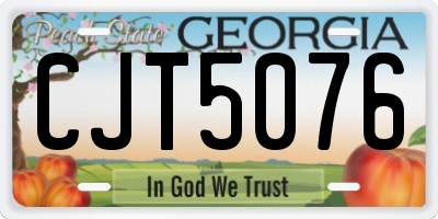 GA license plate CJT5076