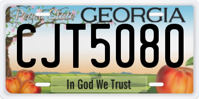 GA license plate CJT5080