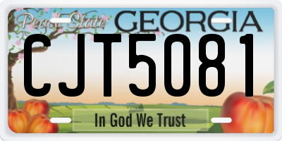 GA license plate CJT5081