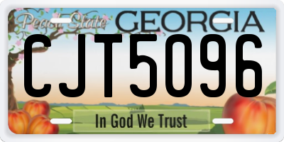 GA license plate CJT5096