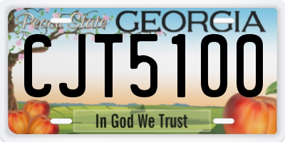 GA license plate CJT5100