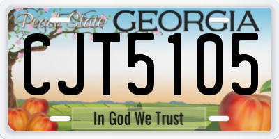 GA license plate CJT5105