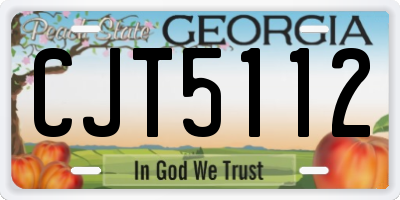 GA license plate CJT5112