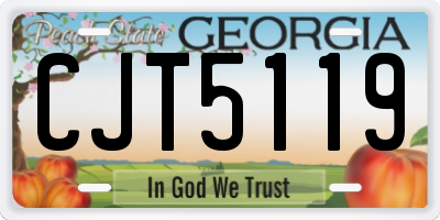 GA license plate CJT5119