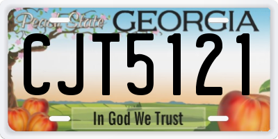 GA license plate CJT5121