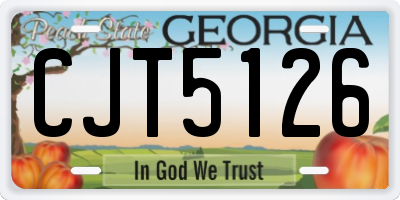 GA license plate CJT5126