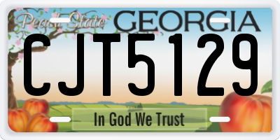 GA license plate CJT5129
