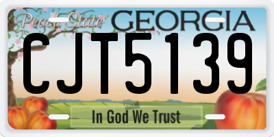 GA license plate CJT5139
