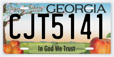 GA license plate CJT5141