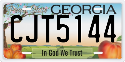 GA license plate CJT5144