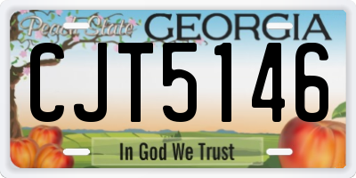 GA license plate CJT5146