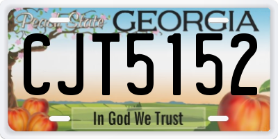 GA license plate CJT5152