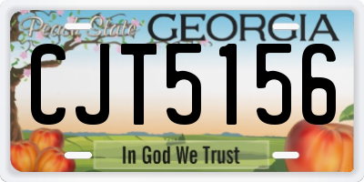 GA license plate CJT5156