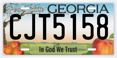 GA license plate CJT5158