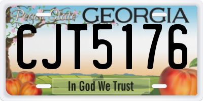 GA license plate CJT5176