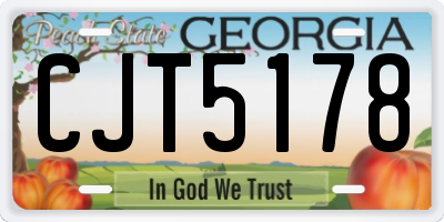 GA license plate CJT5178