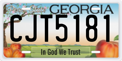 GA license plate CJT5181